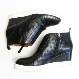 "Felicia" Leather Sneaker Wedge